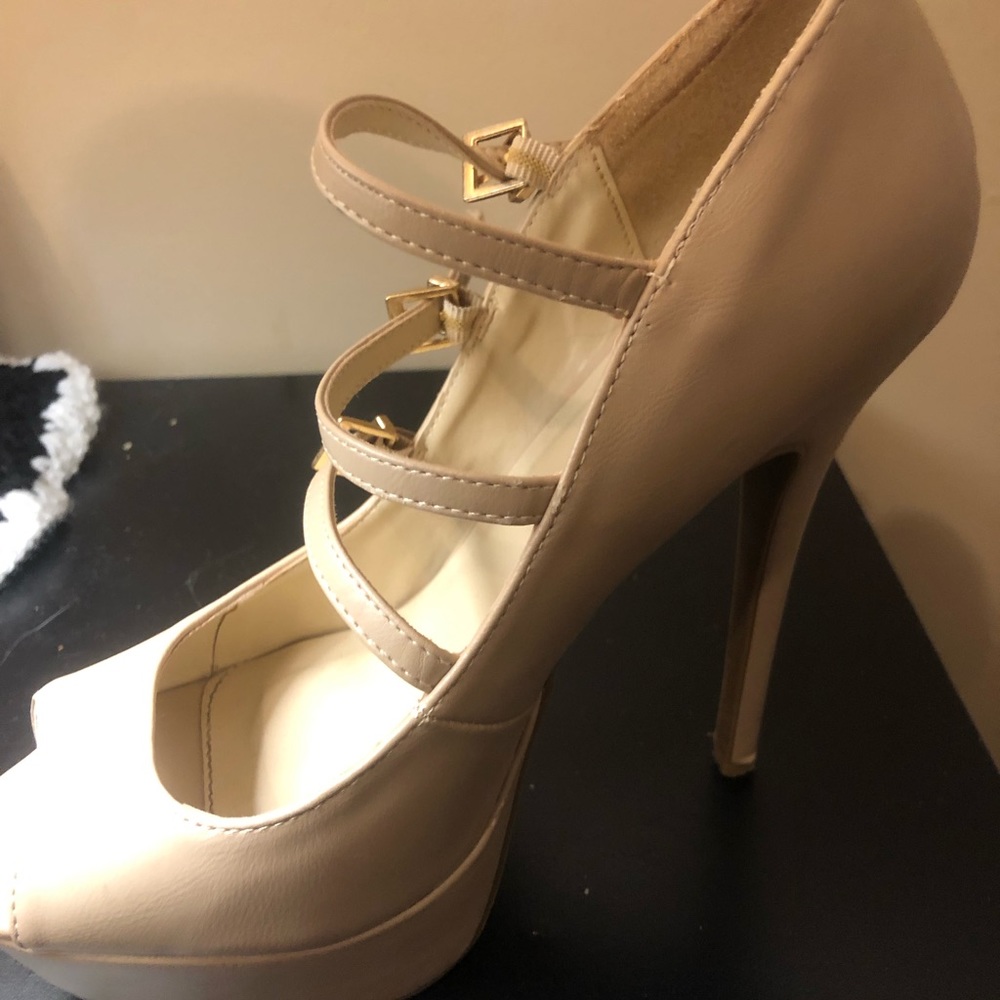 Tan Charlotte Russe high heels, size 8